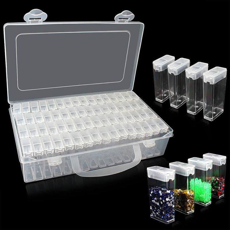 Eiito Diamond Painting Accessories Storage Boxes,5d Diamond Embroidery Beads Art Kits Case Container,(64Grids) (white) - Image 1